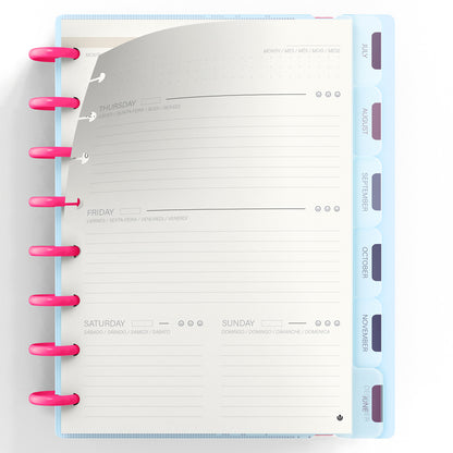 Carchivo - Planner Ingeniox A5 Neon (12 meses-no fechado) - Azul Pastel