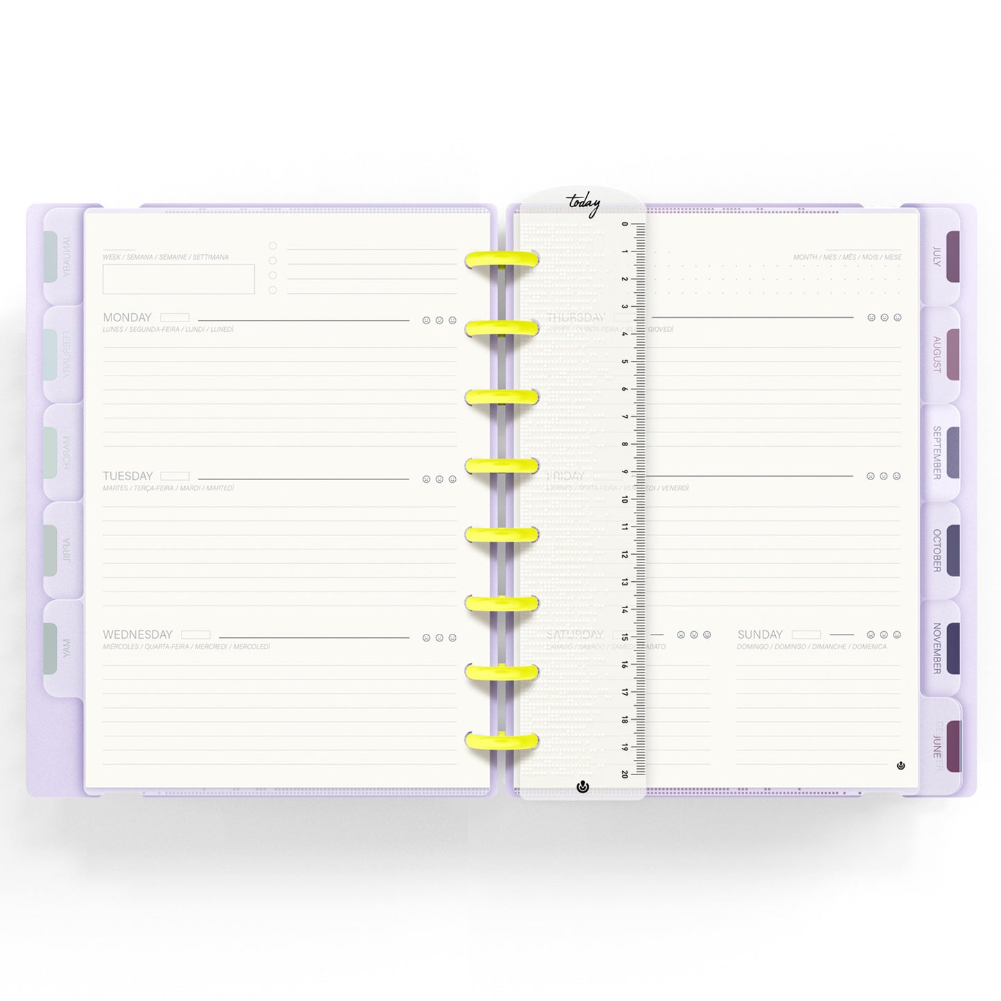 Carchivo - Planner Ingeniox A5 Neon (12 meses-no fechado) - Malva Pastel