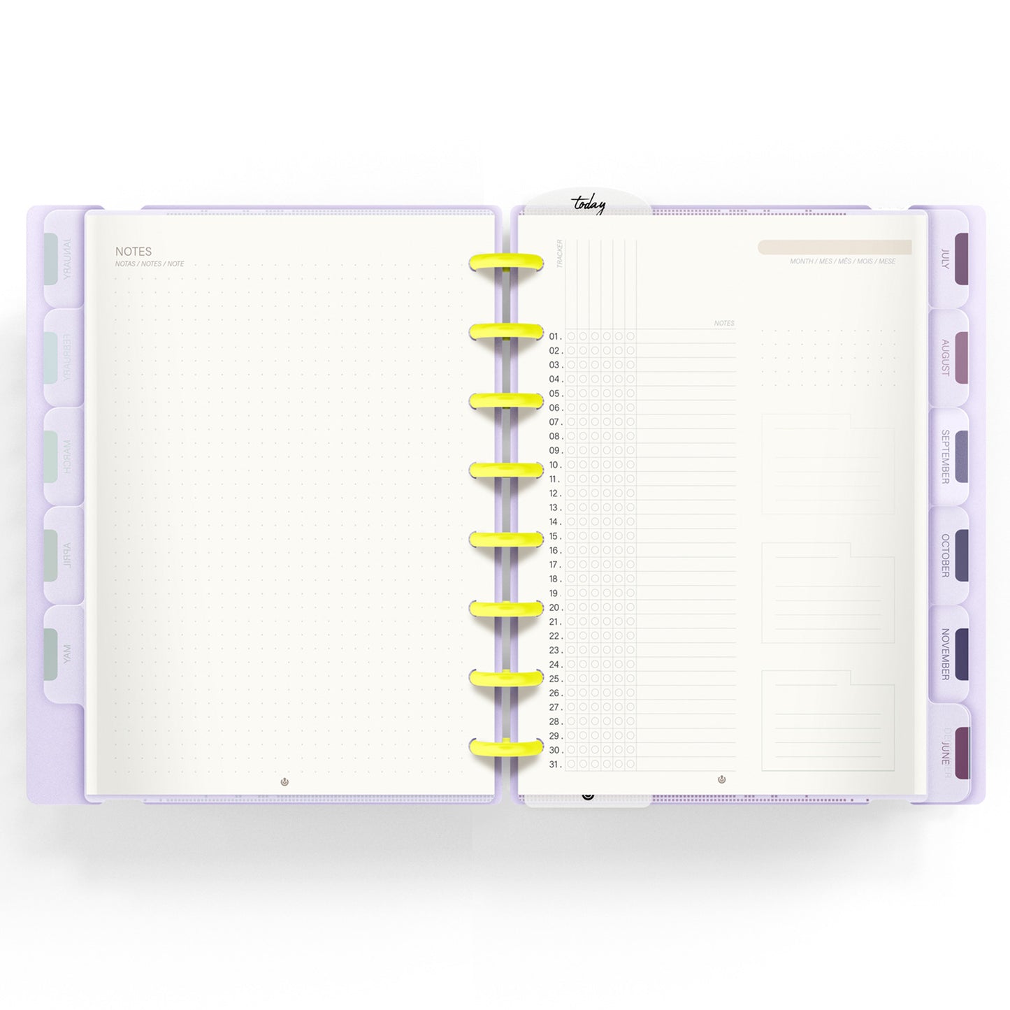 Carchivo - Planner Ingeniox A5 Neon (12 meses-no fechado) - Malva Pastel