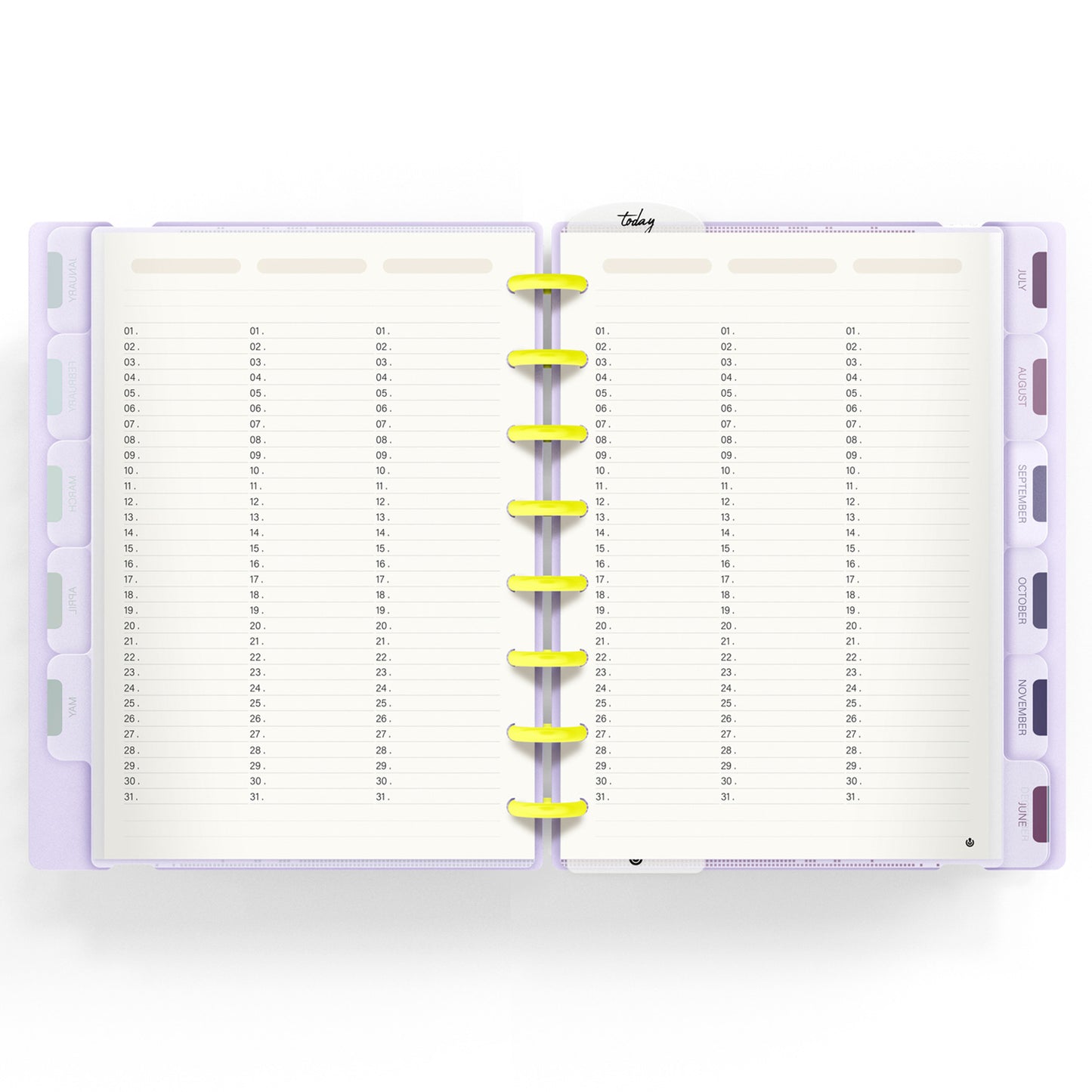 Carchivo - Planner Ingeniox A5 Neon (12 meses-no fechado) - Malva Pastel