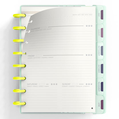 Carchivo - Planner Ingeniox A5 Neon (12 meses-no fechado) - Menta Pastel
