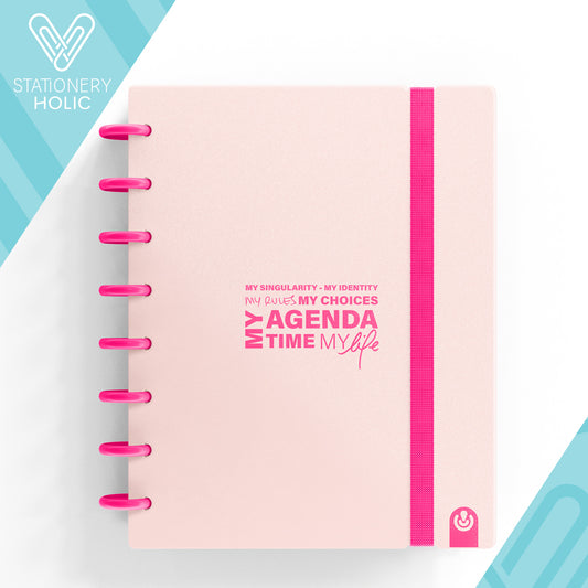 Carchivo - Planner Ingeniox A5 Neon (12 meses-no fechado) - Rosa Pastel
