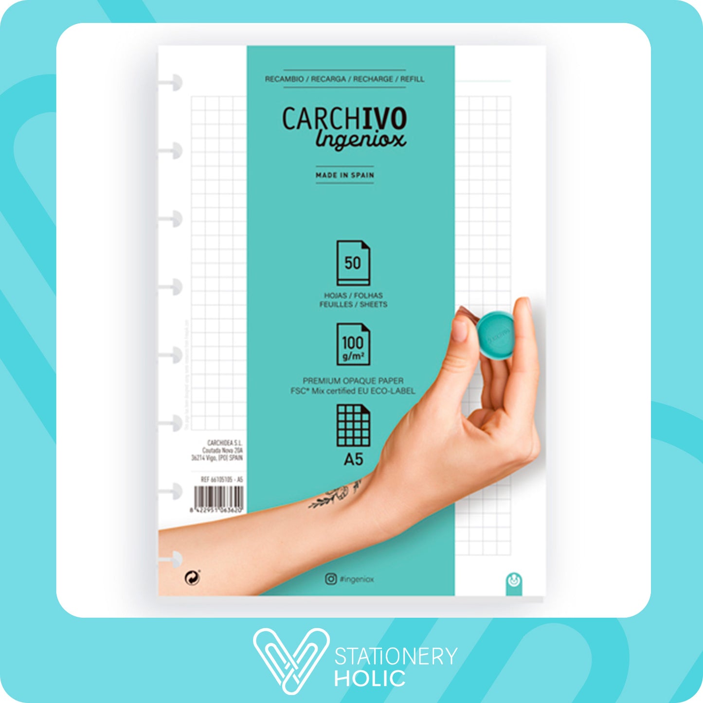Carchivo - Refill A5 - Cuadricula