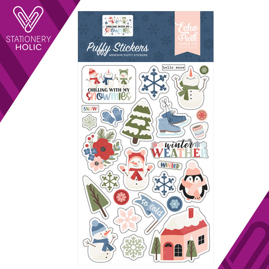 Echo Park - Puffy Stickers - Chilling With Snowmies