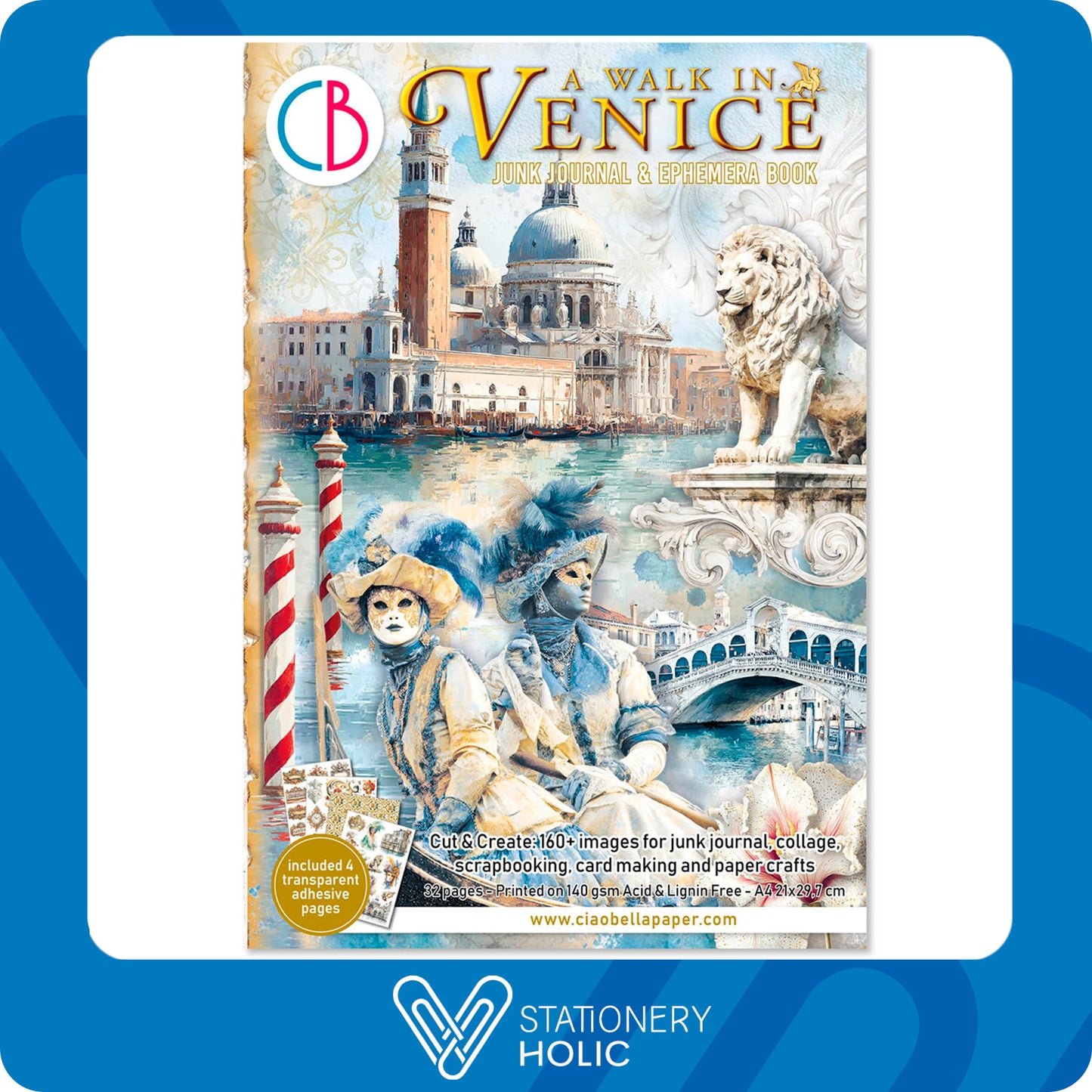 Ciao Bella - Junk Journal Ephemera Book A4 - A Walk In Venice