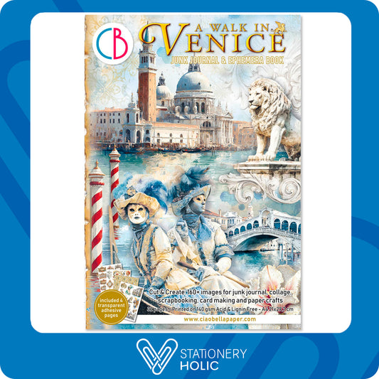 Ciao Bella - Junk Journal Ephemera Book A4 - A Walk In Venice