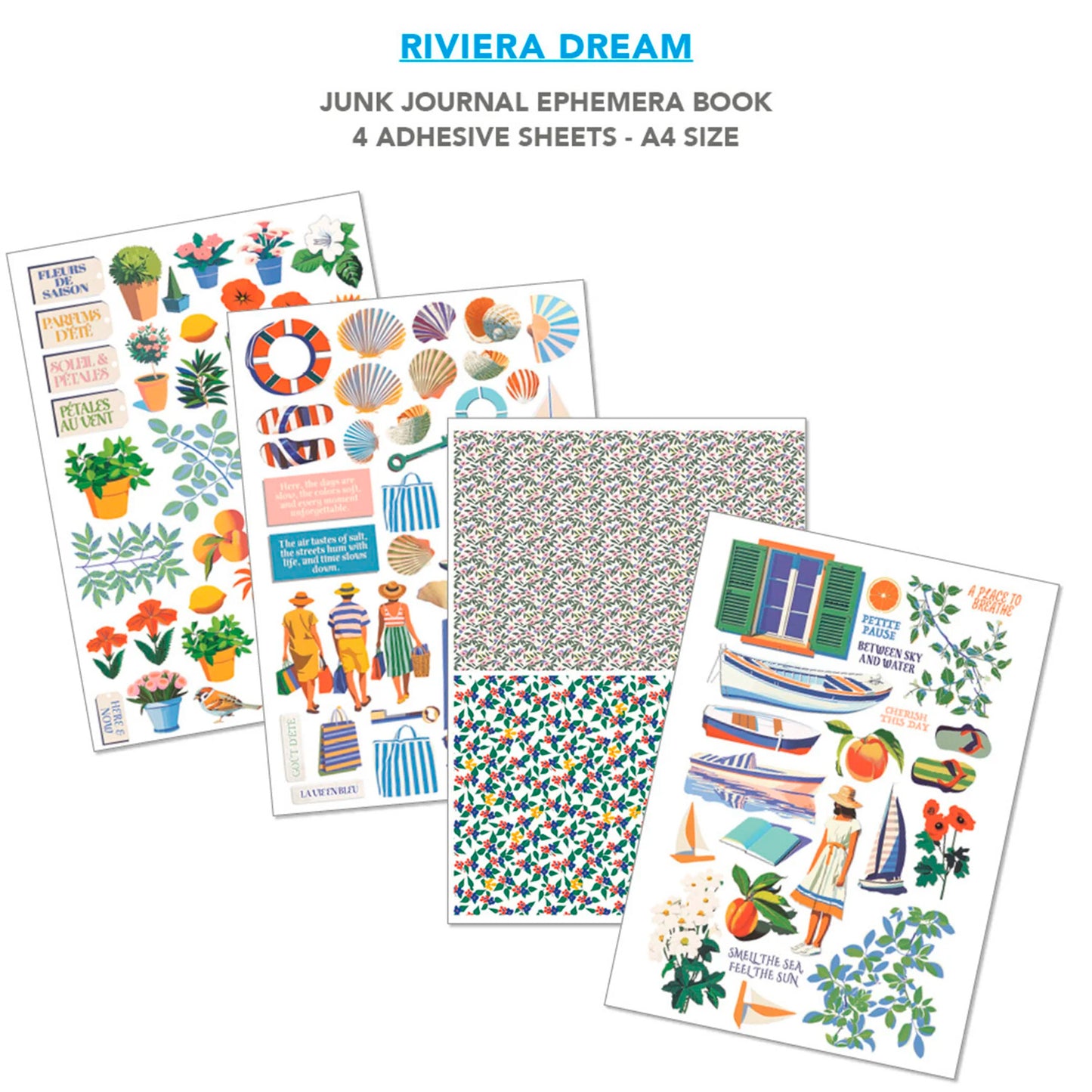 Ciao Bella - Junk Journal Ephemera Book A4 - Riviera Dream