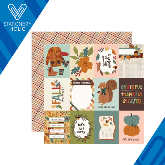 Simple Stories - Hoja Papel 12 x 12 - Cider & Donuts - 3x4 Elements