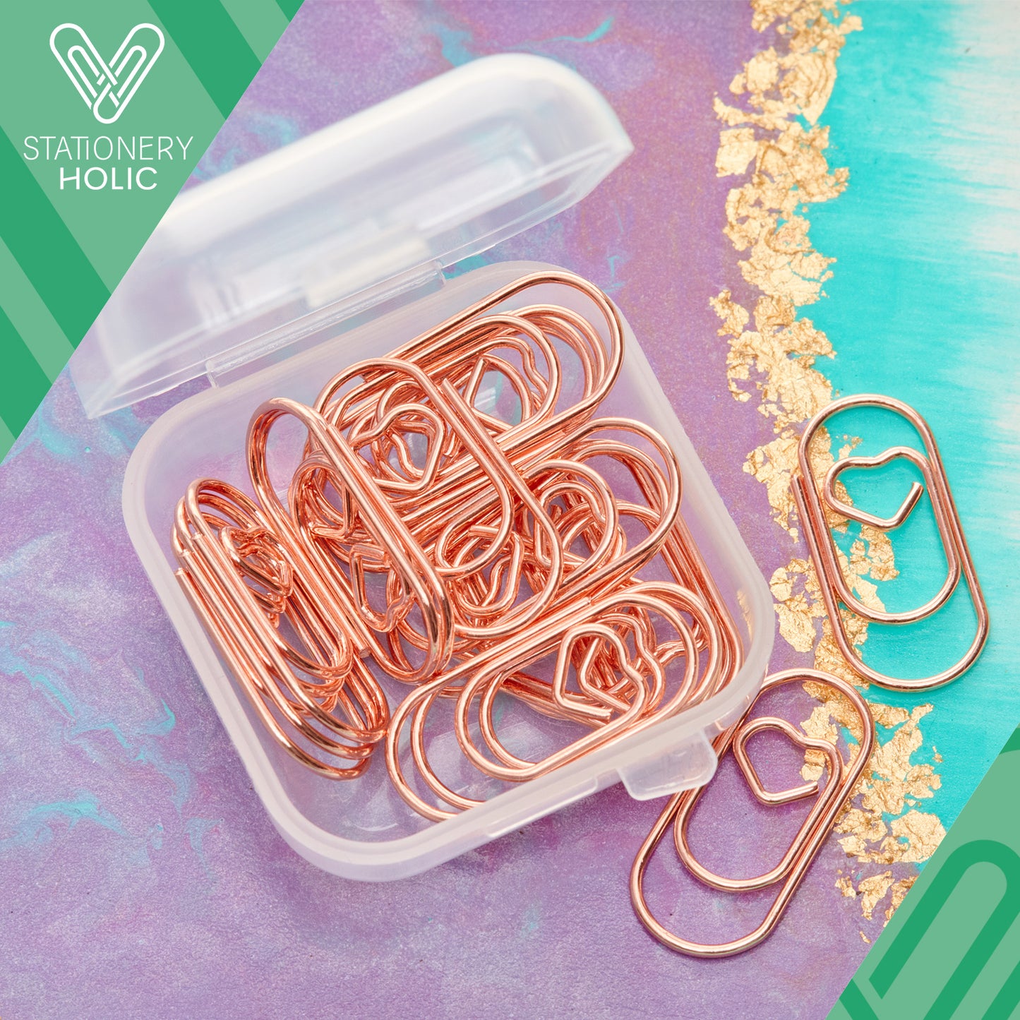 UB - Clips (20 unidades) - Corazon Rosegold