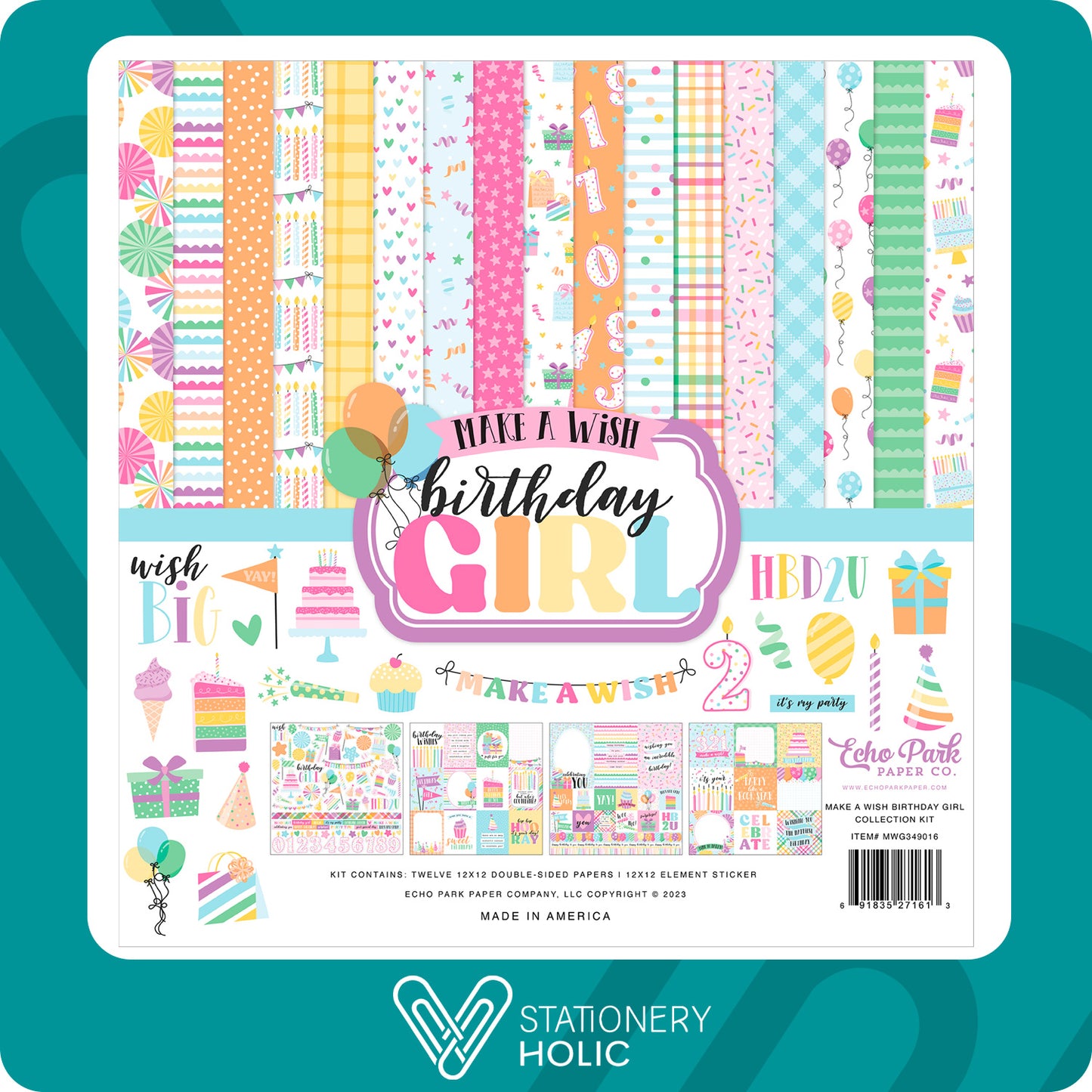 Echo Park - Colección 12 x 12 - Make A Wish Birthday Girl