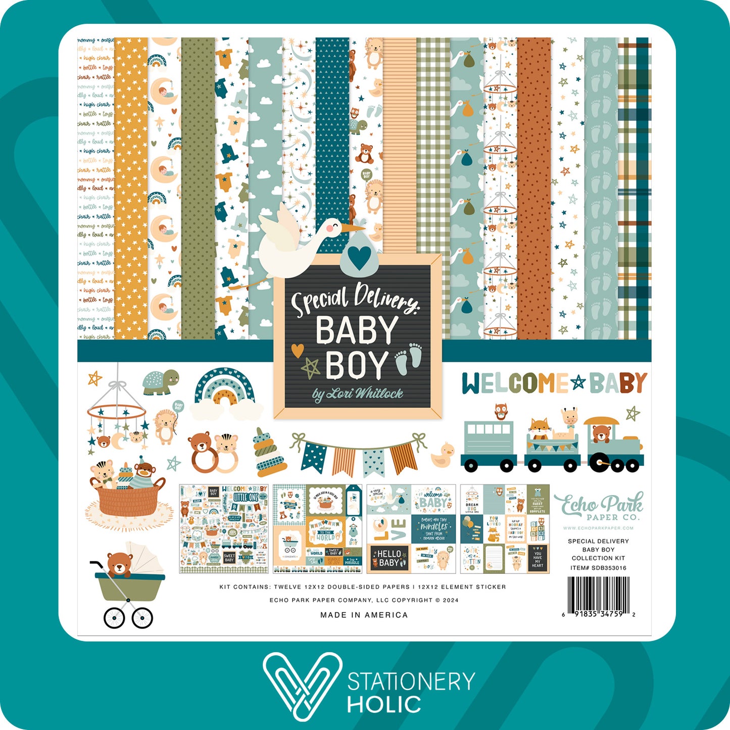 Echo Park - Colección 12 x 12 - Special Delivery Baby Boy