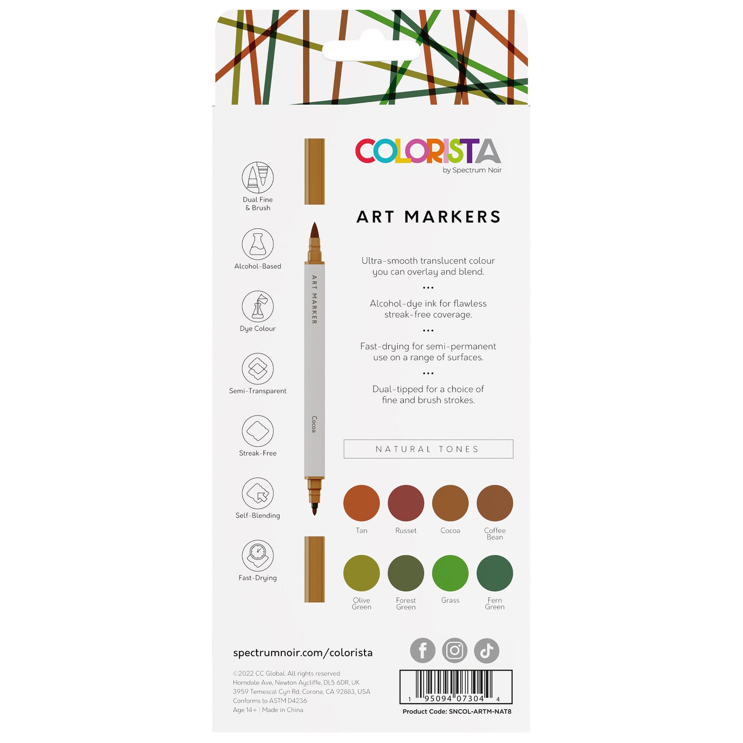 Colorista By Spectrum Noir - Art Alcohol Brush Markers - Natural Tones