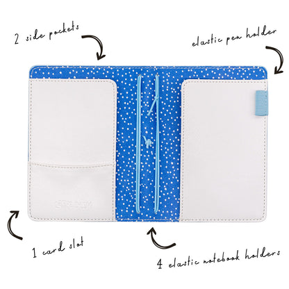 Carpe Diem - Travelers Bundle A6 - Feathers Notebook Cover, 4 pack notebooks, Gel Metal Pen