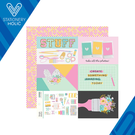 Simple Stories - Hoja Papel 12 x 12 - Crafty Things - 4x6 Elements