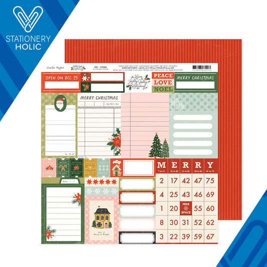 Crate Paper - Hoja de Papel 12 x 12 - Holly Jolly Holiday - P01