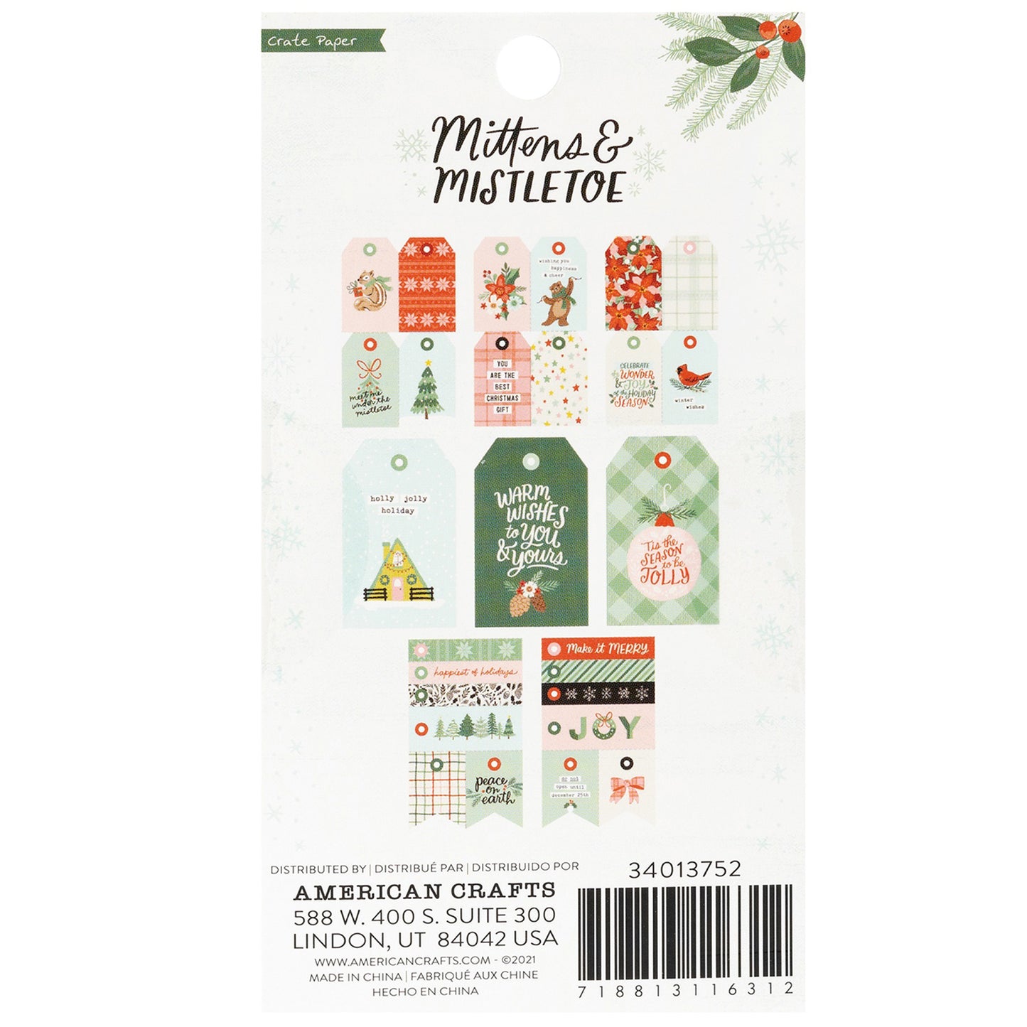 Crate Paper - Tags Book - Mittens & Mistletoe