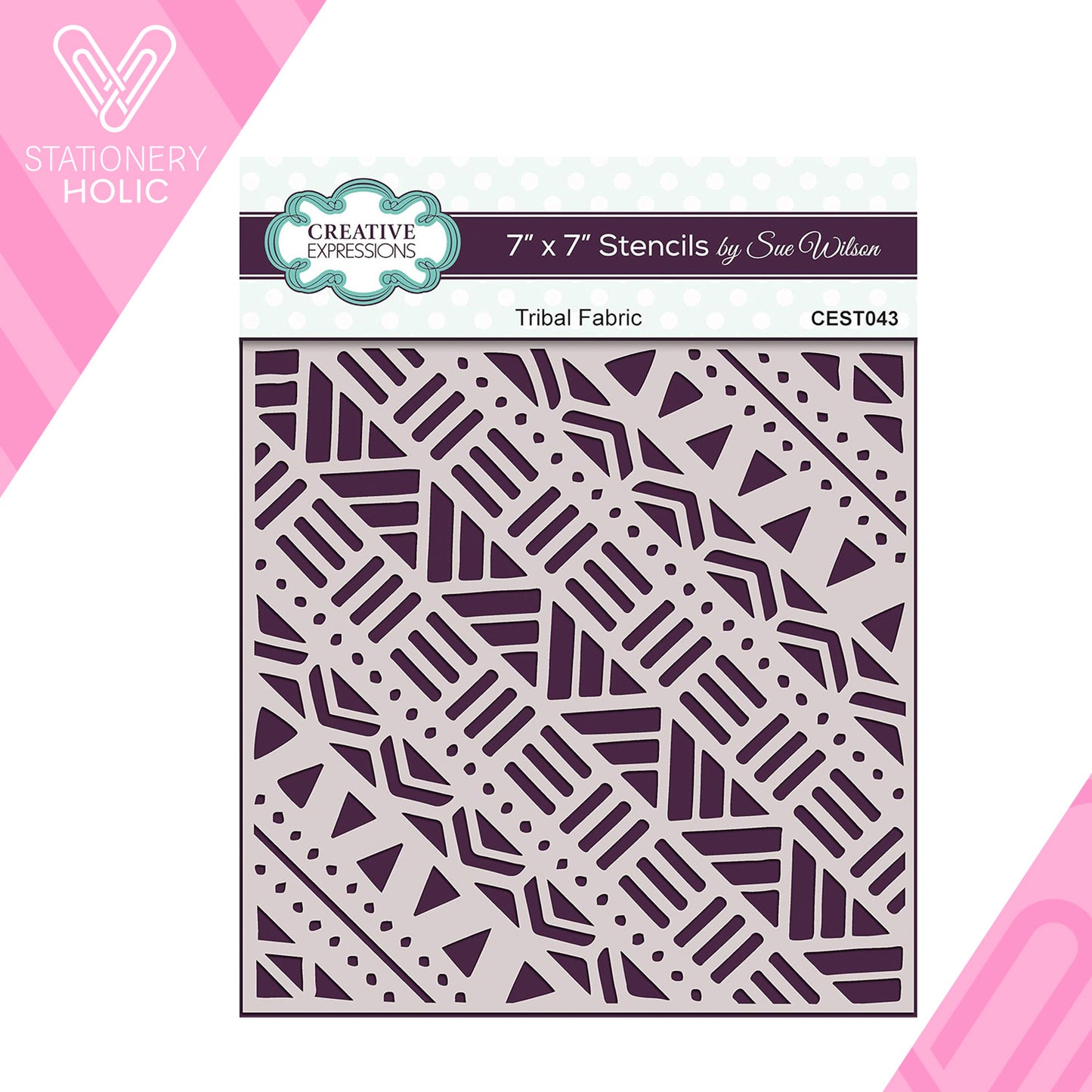 Creative Expressions - Stencil 7 x 7 - Tribal Fabric
