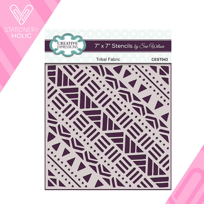 Creative Expressions - Stencil 7 x 7 - Tribal Fabric