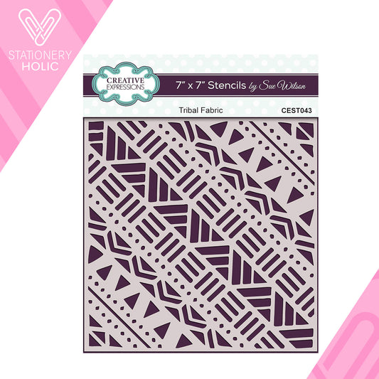 Creative Expressions - Stencil 7 x 7 - Tribal Fabric