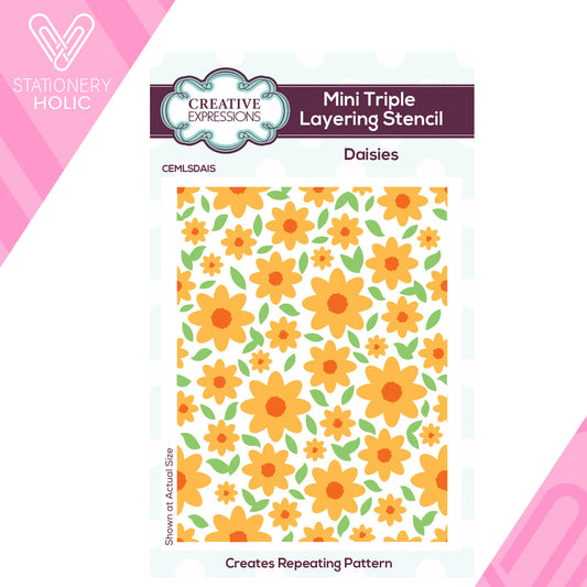 Creative Expressions - Stencils en Capas 3 x 4 Triple - Daisies