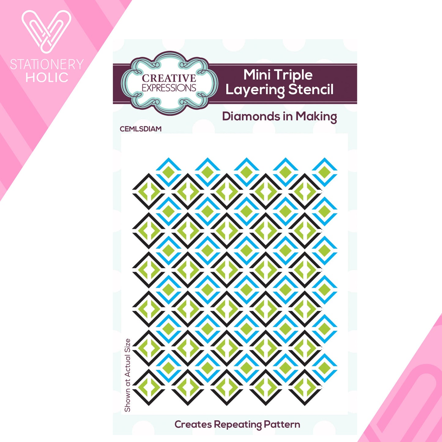 Creative Expressions - Stencils en Capas 3 x 4 Triple - Diamond In Making