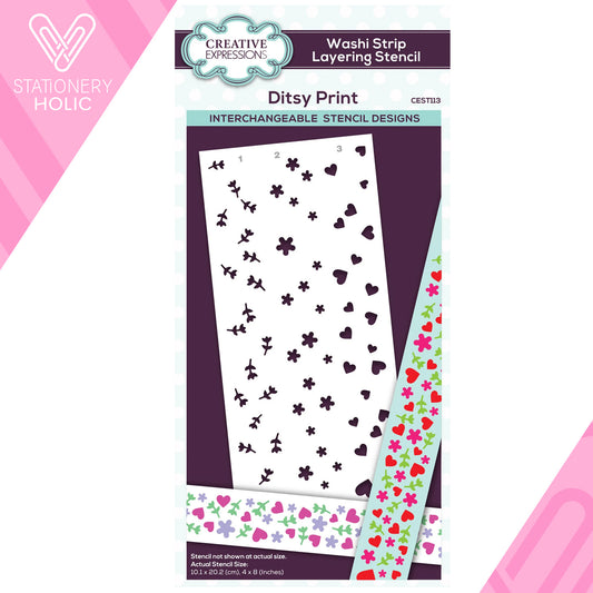 Creative Expressions - Stencil En Capas 4 x 8 Washi Strip - Ditsy Print