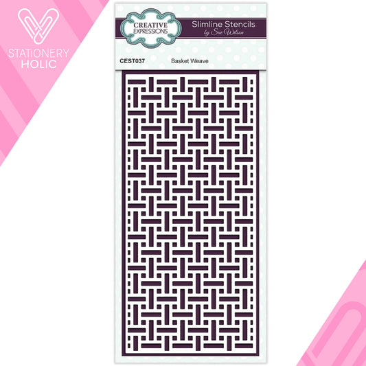Creative Expressions - Stencil 4 x 8 - Basket Weave