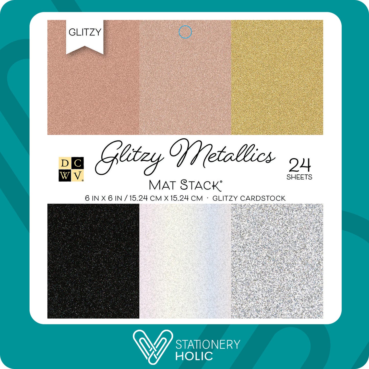 DCWV - Bloc Papel 6 x 6 - Glitzy Metallics