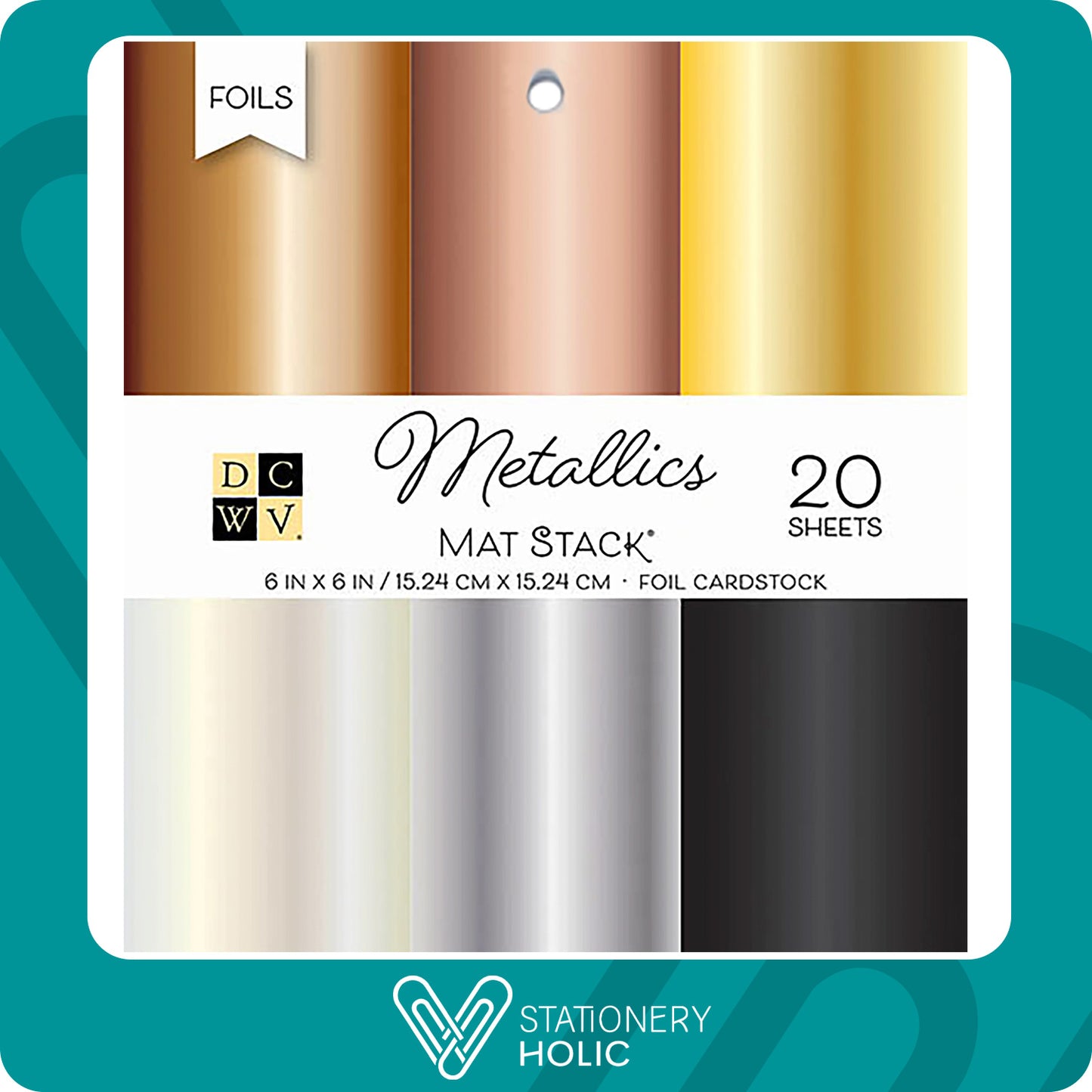 DCWV - Bloc Papel 6 x 6 - Metallics