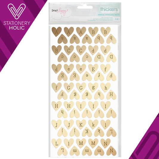 American Crafts - Thickers - Alpha Sparklig Hearts