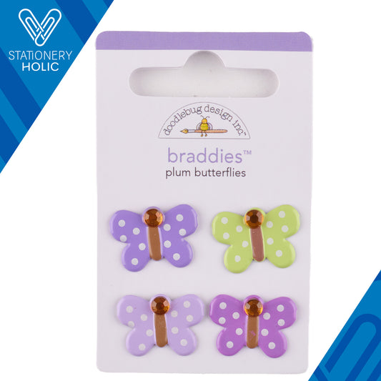Doodlebug Design - Braddies - Plum Butterflies