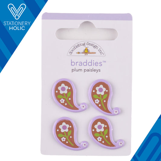 Doodlebug Design - Braddies - Plum Paisleys