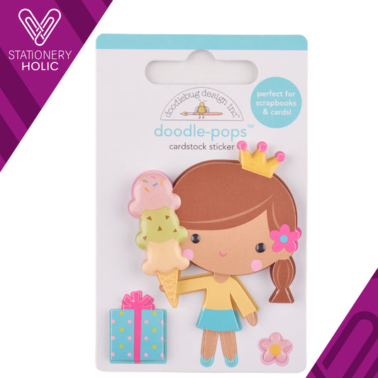 Doodlebug Design - Doodle Pop Sticker - Birthday Princess