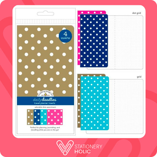 Doodlebug Design - Insertos Traveler Notebook (4 unidades) - Adorable Dots