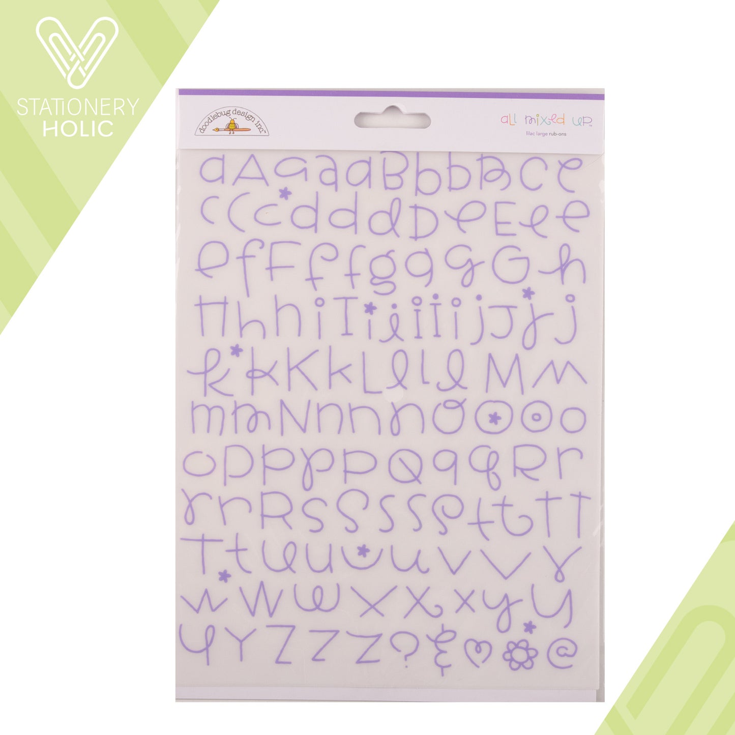 Doodlebug Design - Rub-ons Alpha Large - All Mixed Up Lilac