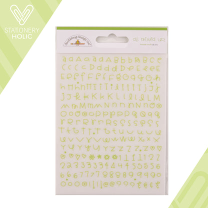 Doodlebug Design - Rub-ons Alpha Small - All Mixed Up Limeade