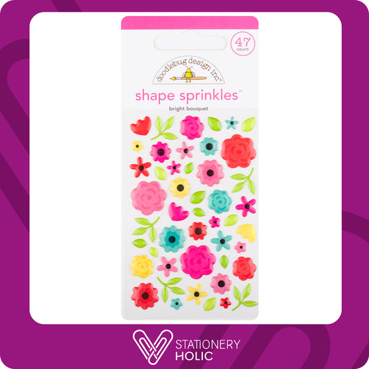 Doodlebug Design - Enamel Sprinkles - Bright Bouquet Pink