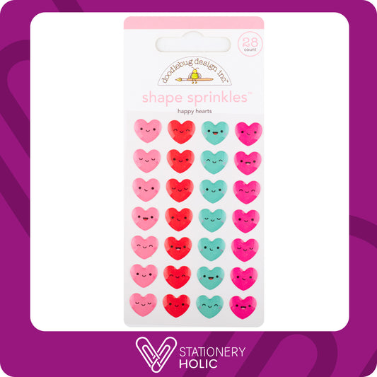 Doodlebug Design - Enamel Sprinkles - Happy Hearts