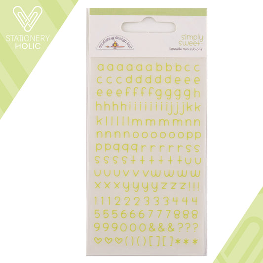 Doodlebug Design - Rub-ons Alpha Mini - Simply Sweet Limeade