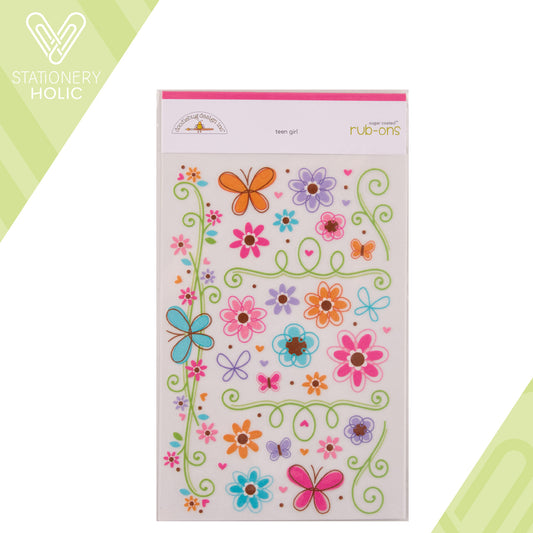 Doodlebug Design - Rub-ons con Glitter - Teen Girl