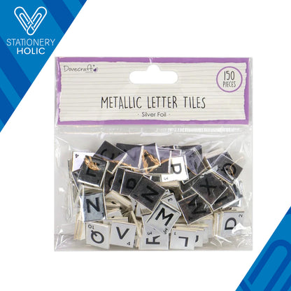 Dovecraft - Ephemera Chipboards - Letras Scrable Silver