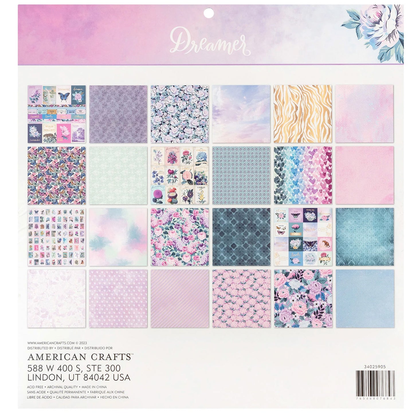American Crafts - Bloc Papel 12 x 12 - Dreamer