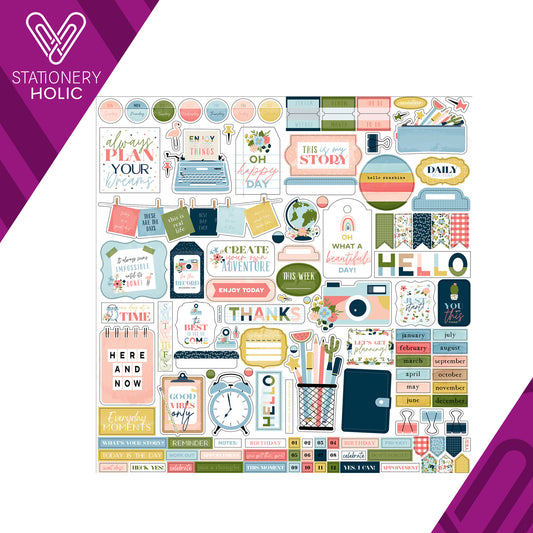 Echo Park - Hoja de Stickers 12 x 12 - Day In The Life