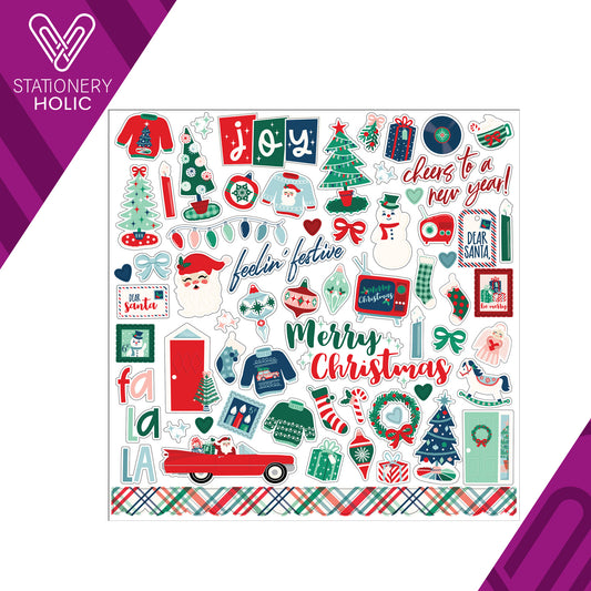 Echo Park - Hoja de Stickers 12 x 12 - Happy Holidays