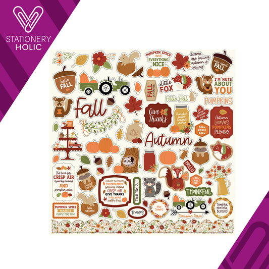 Echo Park - Hoja de Stickers 12 x 12 - I Love Fall