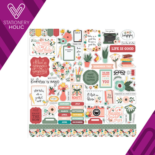 Echo Park - Hoja de Stickers 12 x 12 - Year In Review