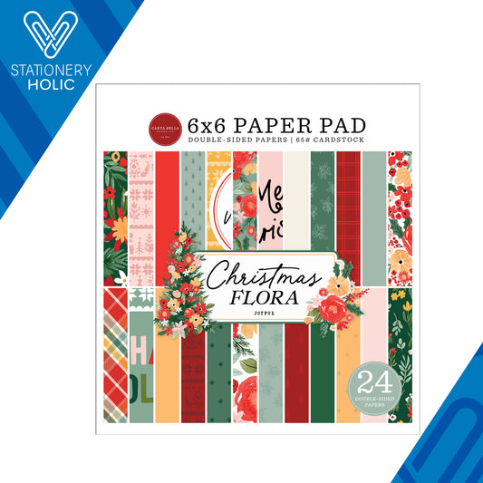 Echo Park - Bloc Papel 6 x 6 - Joyful Christmas Flora