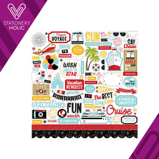 Echo Park - Hoja de Stickers 12 x 12 - A Magical Voyage