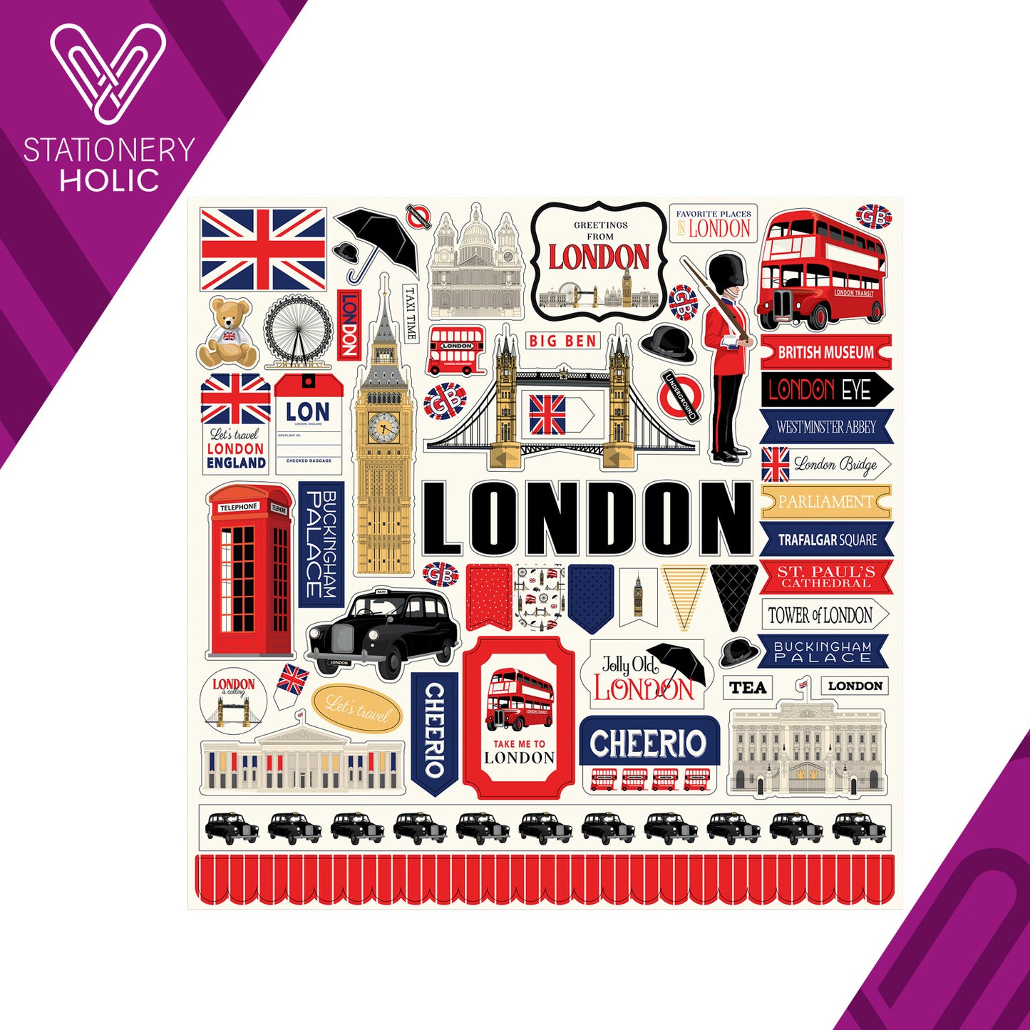 Echo Park - Hoja de Stickers 12 x 12 - London