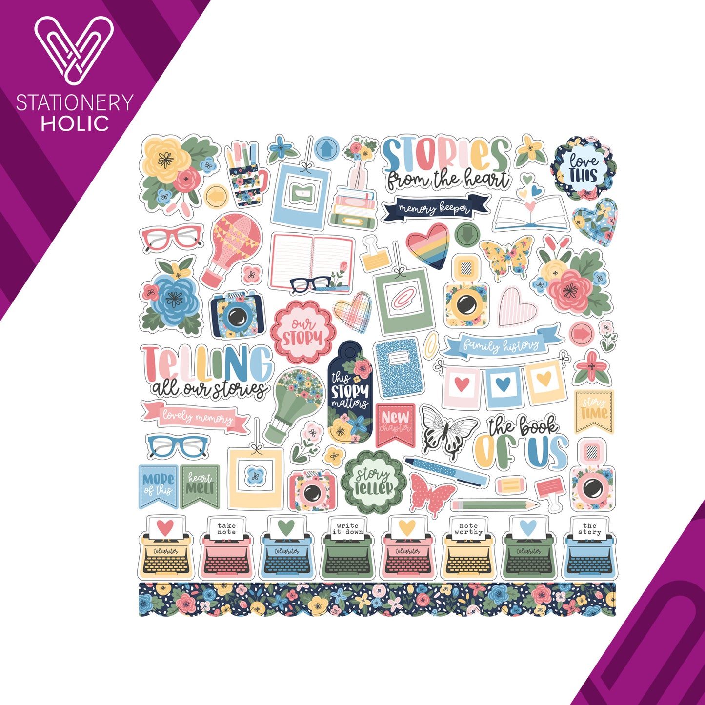 Echo Park - Hoja de Stickers 12 x 12 - Our Story Matters